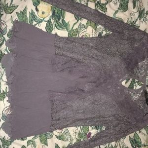purple boho lace blouse